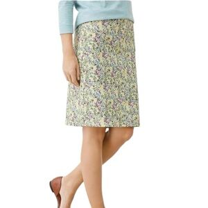 NWT J. Jill Sz 2P Cotton Pastel Ditsy Floral Pin Skirt